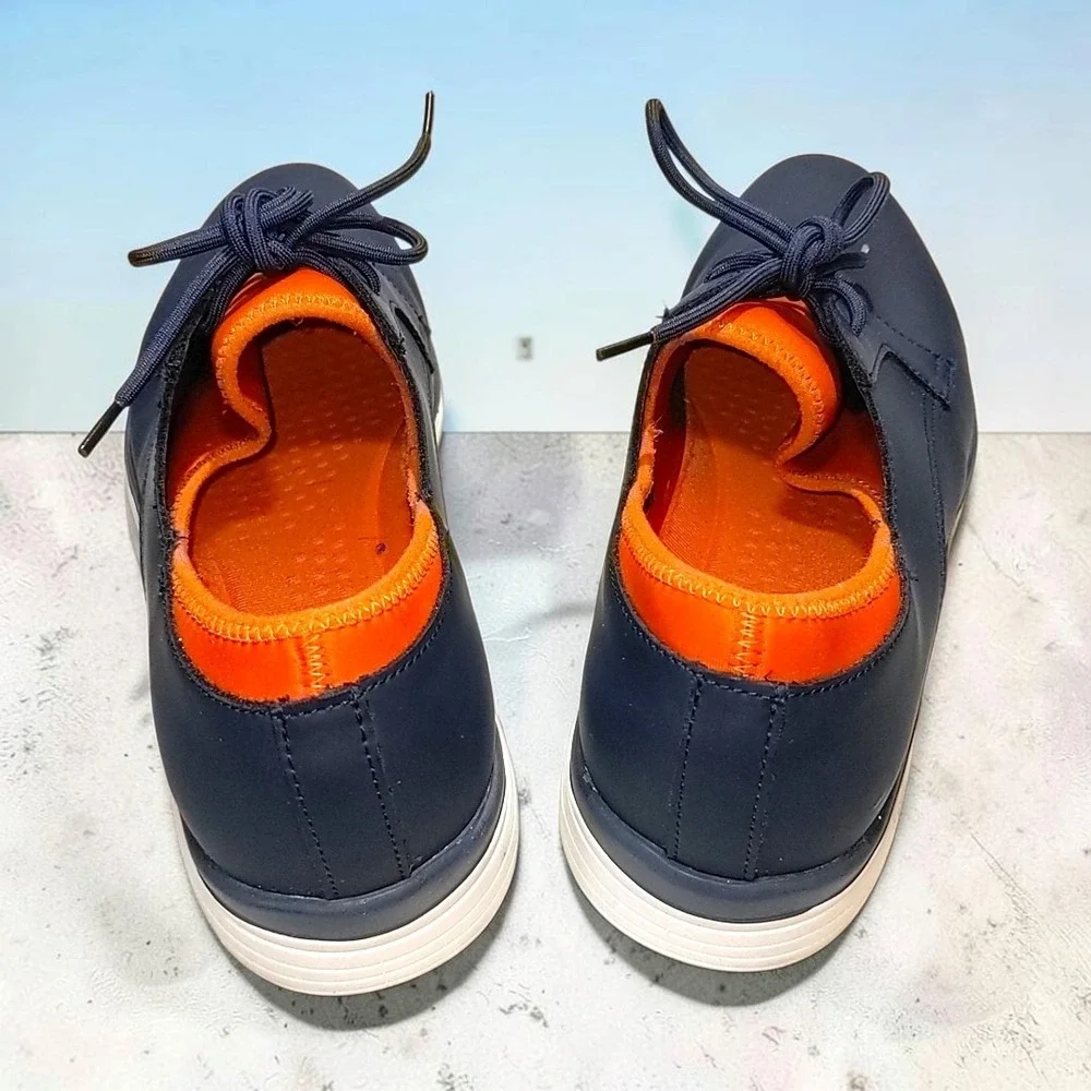 Aldo Mens Water Resistant Derby Shoes Navy Orange Sneakers Size 11 Hybrid Casual